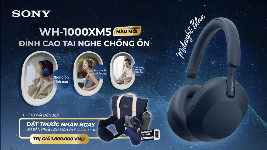 Sony WH-1000XM5 phiên bản mới Midnight Blue chính thức lên kệ!
